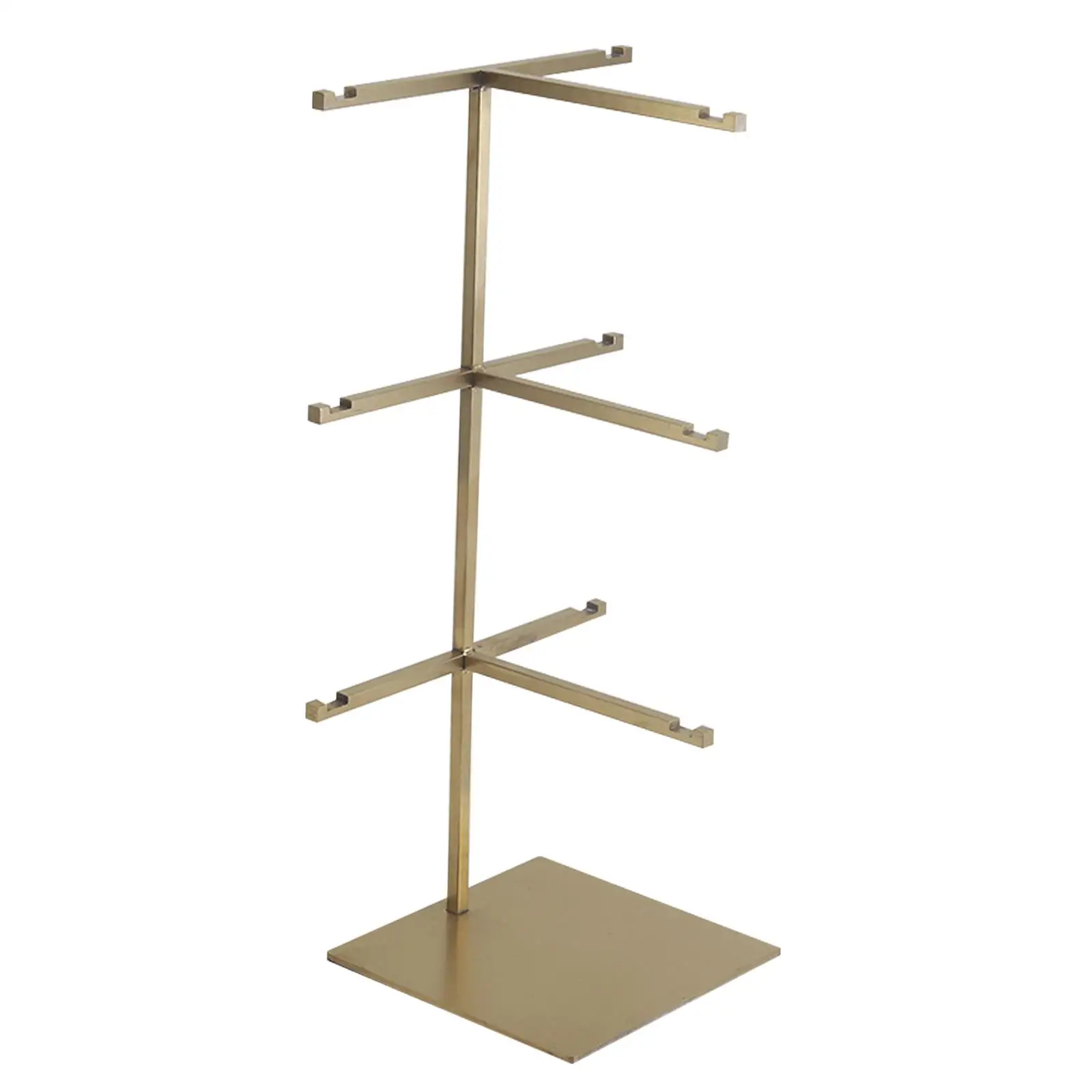 

Multiple Eyeglasses Display Rack Sunglasses Organizer for Countertop Dresser 3 Tiers Gold