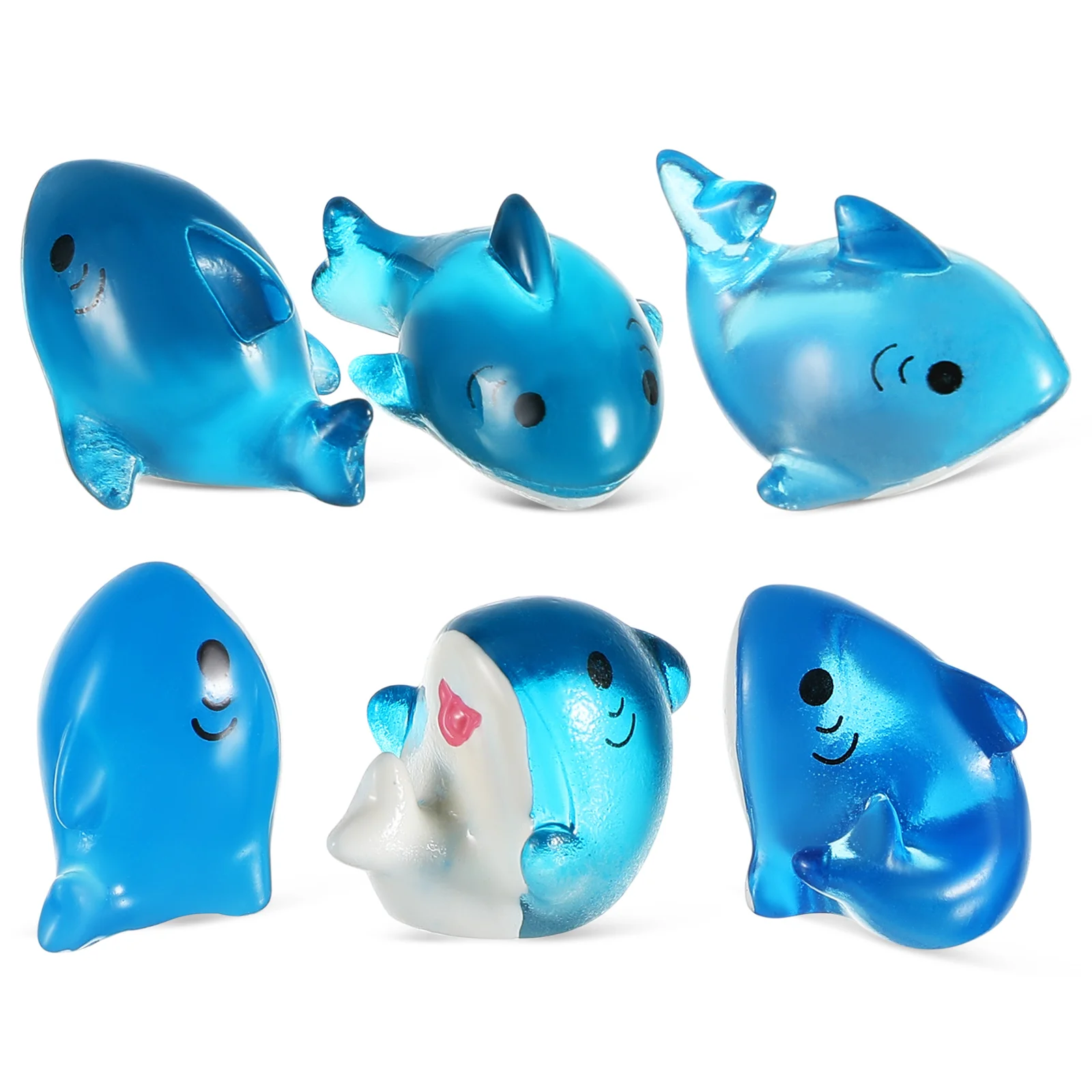 

6 pcs Mini Resin Shark Figurines Micro Landscape Ornament Compact Wear Resistant Versatile Garden Decoration Ocean Animal
