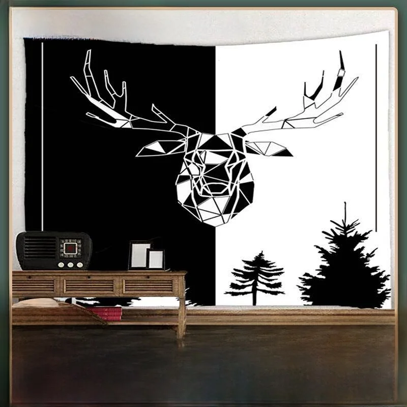 

Скандинавский богемный 3D-гобелен с цифровой печатью для гостиной, декоративная подвесная штора из полиэфирного волокна с абстрактным квадратным узором