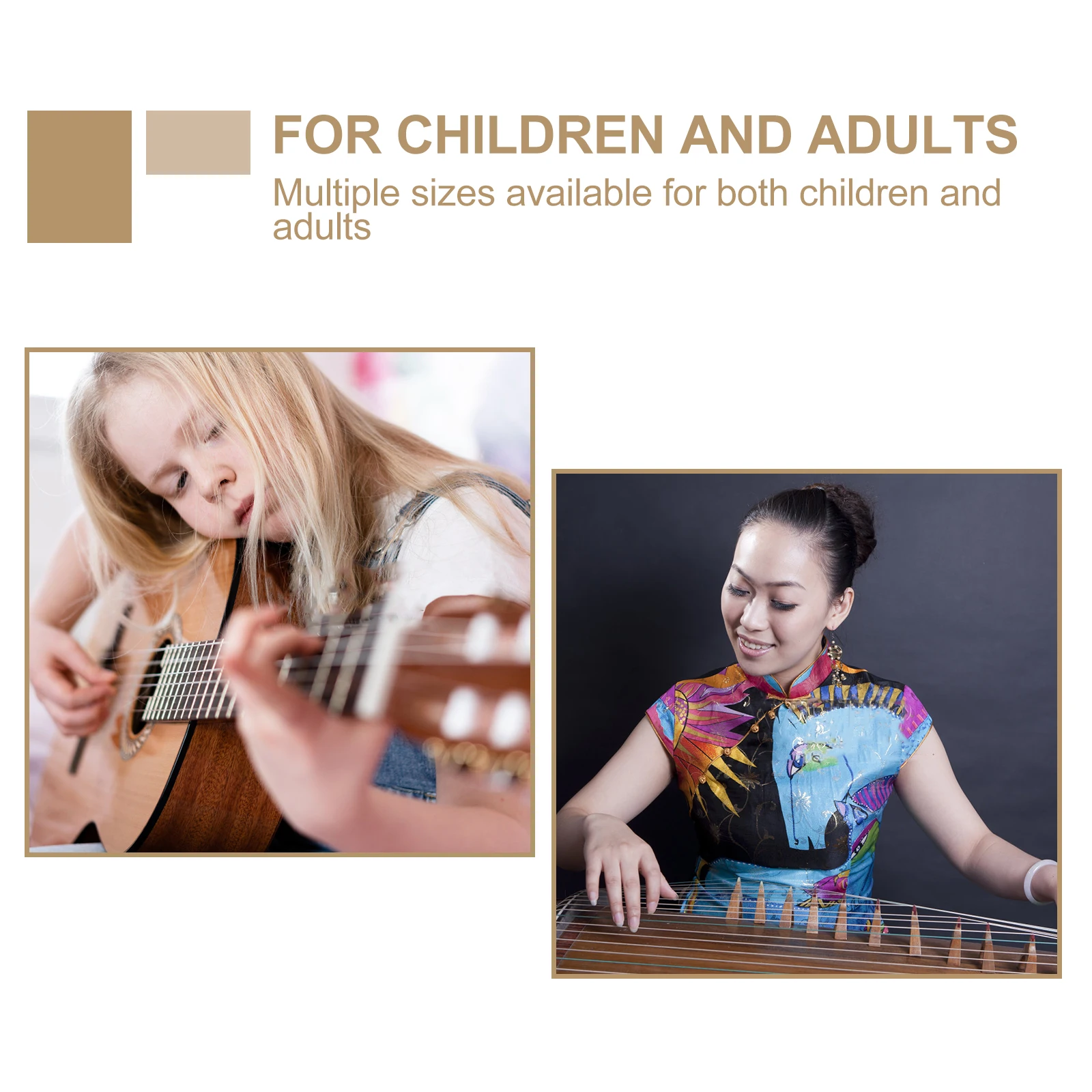 

2 Sets Silicone Guzheng Nail Covers Reusable Finger Protectors Comfortable Practice Accessories for Adults Kids Left