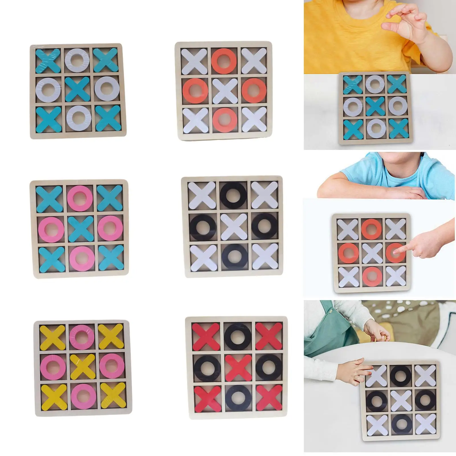 Tablero de madera Tic TAC Toe juego juegos familiares juguetes educativos divertido juego de mesa para