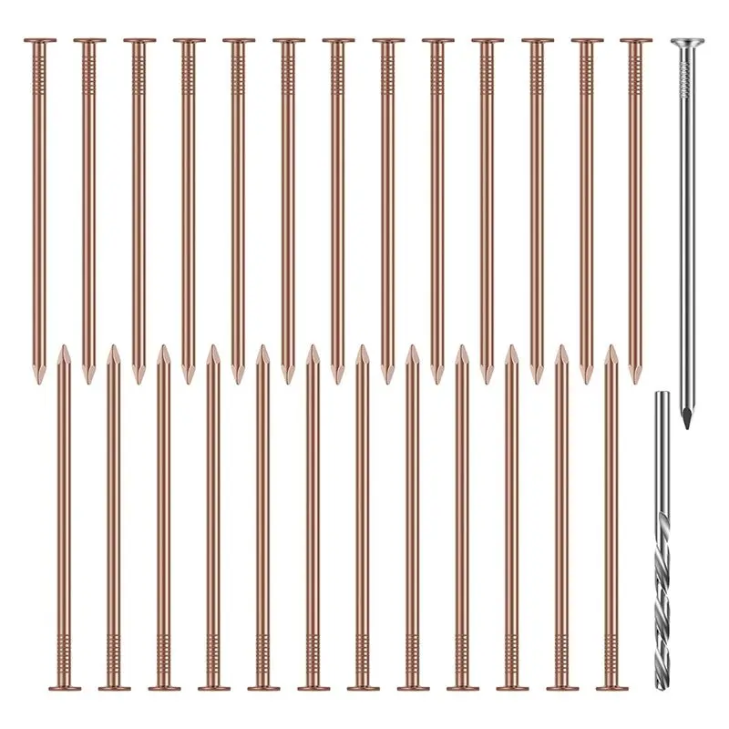AEE2-Copper Nails Kit, 3.5 Inch Stump Removal Spikes,Pure Copper Nails, Stump Removal Tool For Trees Stumps Landscaping