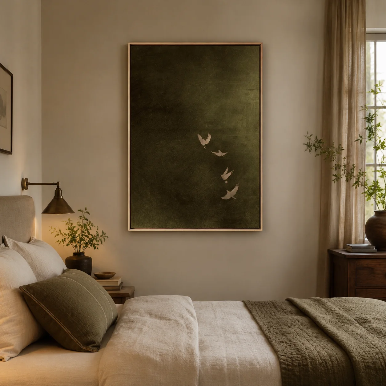Arte em Tela Verde Oliva com P - Home Decor Green avaliação e preço
