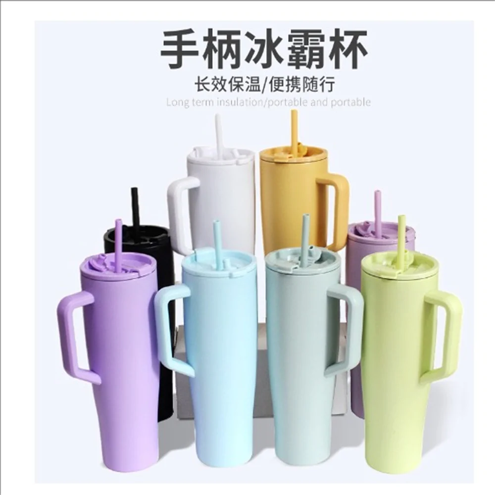 퍼Mate Era 40oz Tumbler z uchwytem i słomką | W 100% szczelny izolowany kubek | Keeps Ice 24+ Hours | Przyjazny uchwyt na kubek Ba