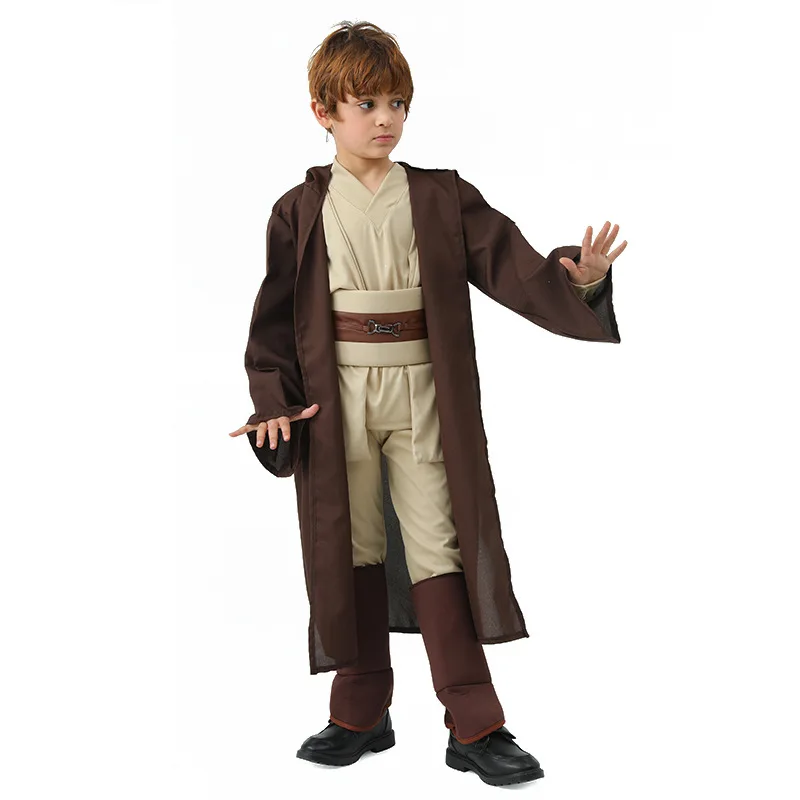 Kid Children Jedi Knight Cosplay Costume Obi Wan Kenobi Uniform Sui