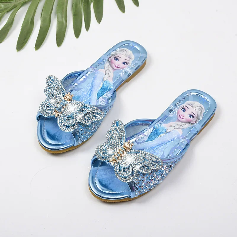 

Disney Elsa Princess slippers summer girls sandals and slippers little girl indoor and outdoor non-slip soft bottom drag