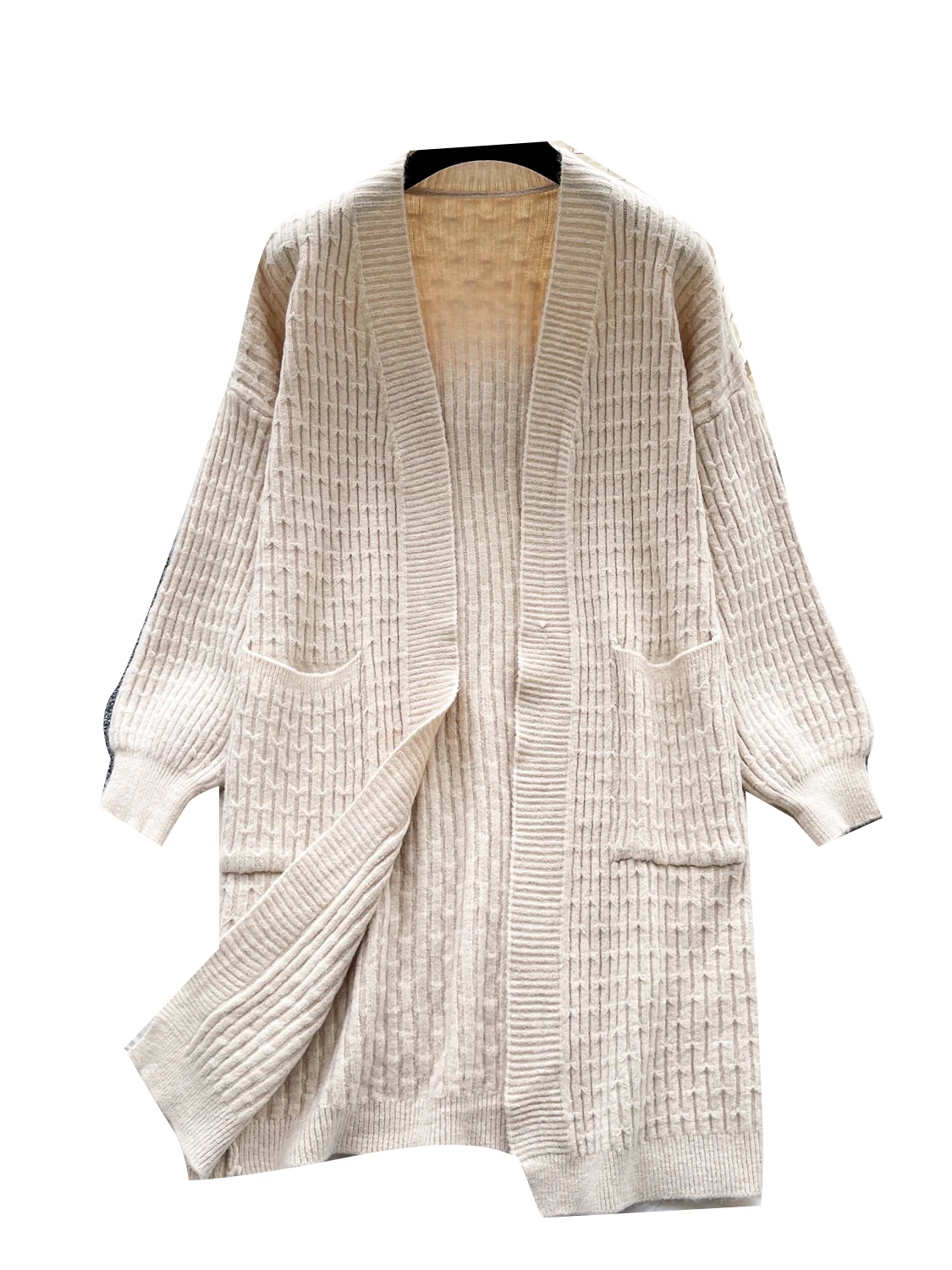 เสื้อคลุมไหมพรมลำลองสำหรับผู้หญิง ทรงหลวม สไตล์สบายๆ เหมาะสำหรับฤดูใบไม้ร่วงและฤดูหนาว แขนยาว คอกลม ติดกระดุมเม็ดเดียว ให้ความอบอุ่น