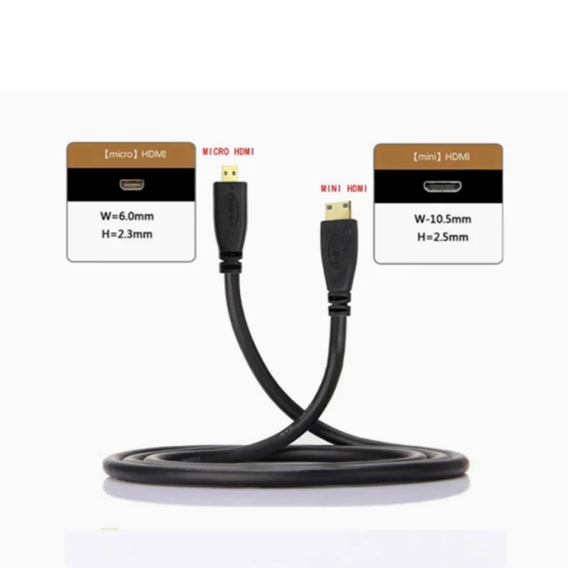 Micro HDMI Mini HDMI-compatible To Micro HDMI-compatible Connection Cable HD Video Mini HD Conversion Cable 0.3m 1m 1.8m