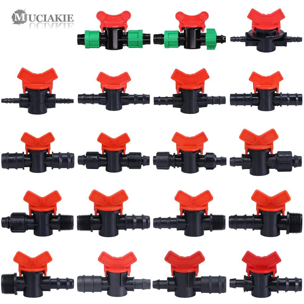 MUCIAKIE 5pcs 4/6 Plastic Hose Ball Valve 12/16/20mm Drain Valve Agricultural Irrigation Quick Switch Bypass Valve Lock Switch