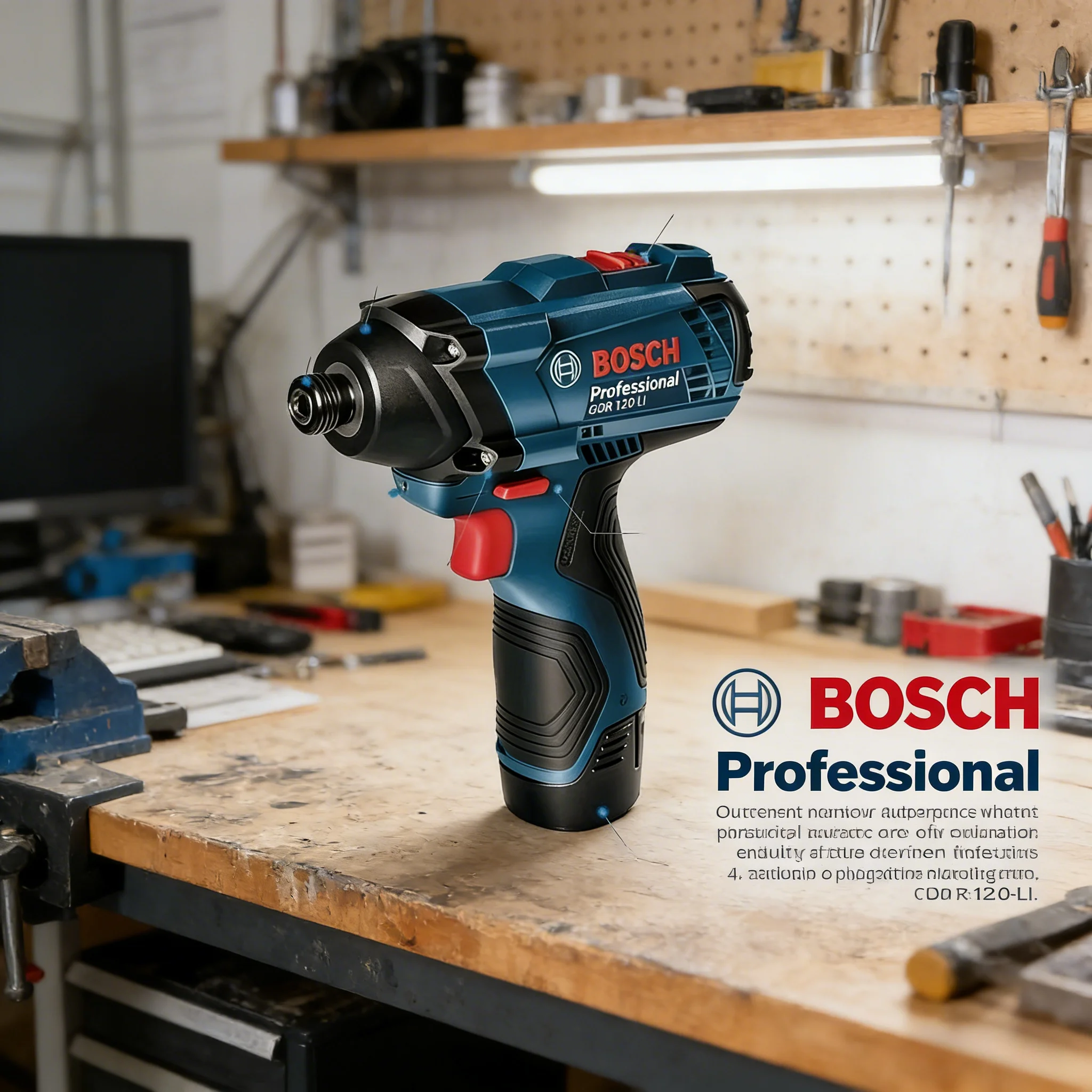 BOSCH GDR120-LI Impact Driver Wrench 12V Professional Cordless 1/4in 100Nm Electril Screwdriver Power Tool Bare Machine
