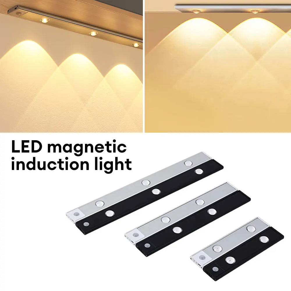 

20/30/40cm Ultra Thin LED Light Cabinet Lamp PIR Motion Sensor Rechargeable Night Light for Cabinet Wardrobe Indoor Lighting