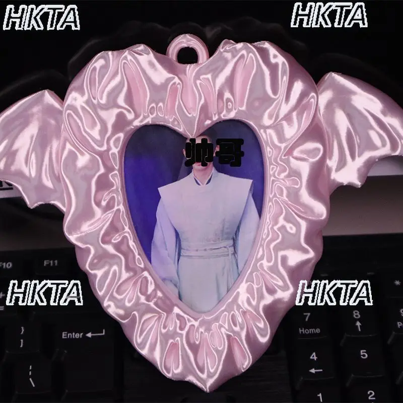 Subculture Harajuku 3D Little Devil Wings Valley Beauty Photo Frame Bag Pendant 3 Inch Small Card Star Pendant for Pain Bag Girl
