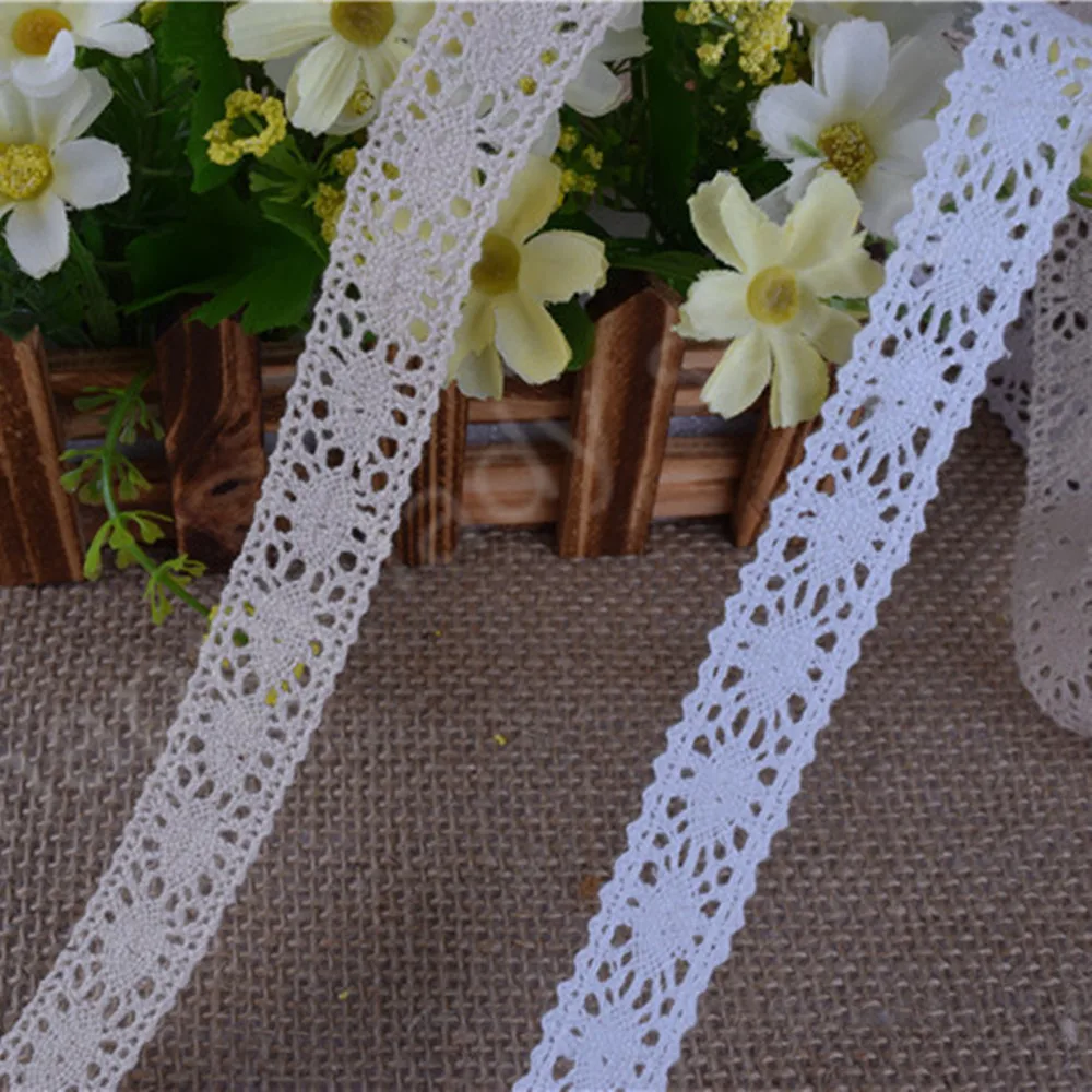 200 Yards  Cotton Lace COTTON CLUNY  LACE TRIM - ~Beige   and white COLOR  wholesale