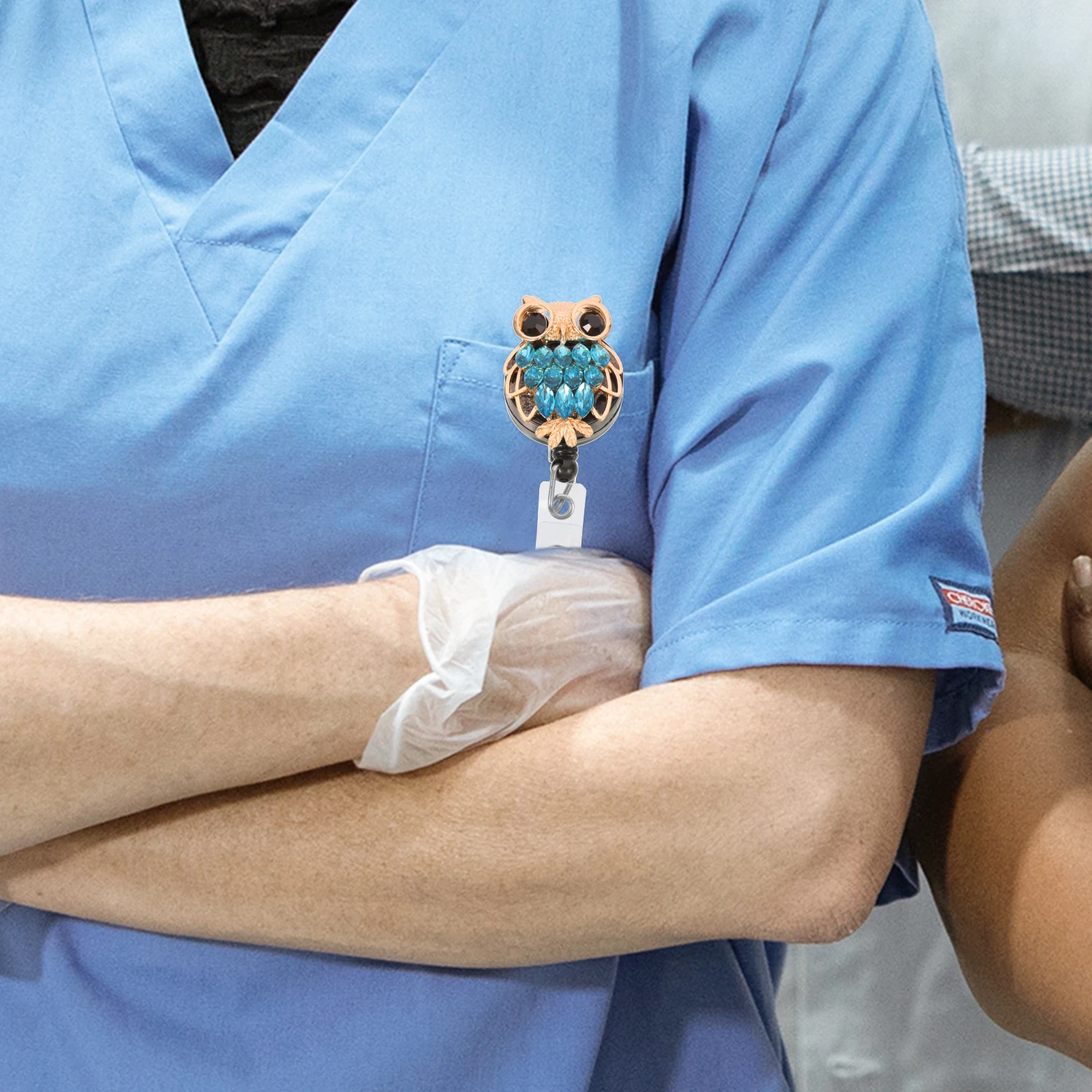 

Retractable Badge Holder Owl Shaped Clip Metal Buckle For Id Card Name Tag Work School Office Event Badge Reel