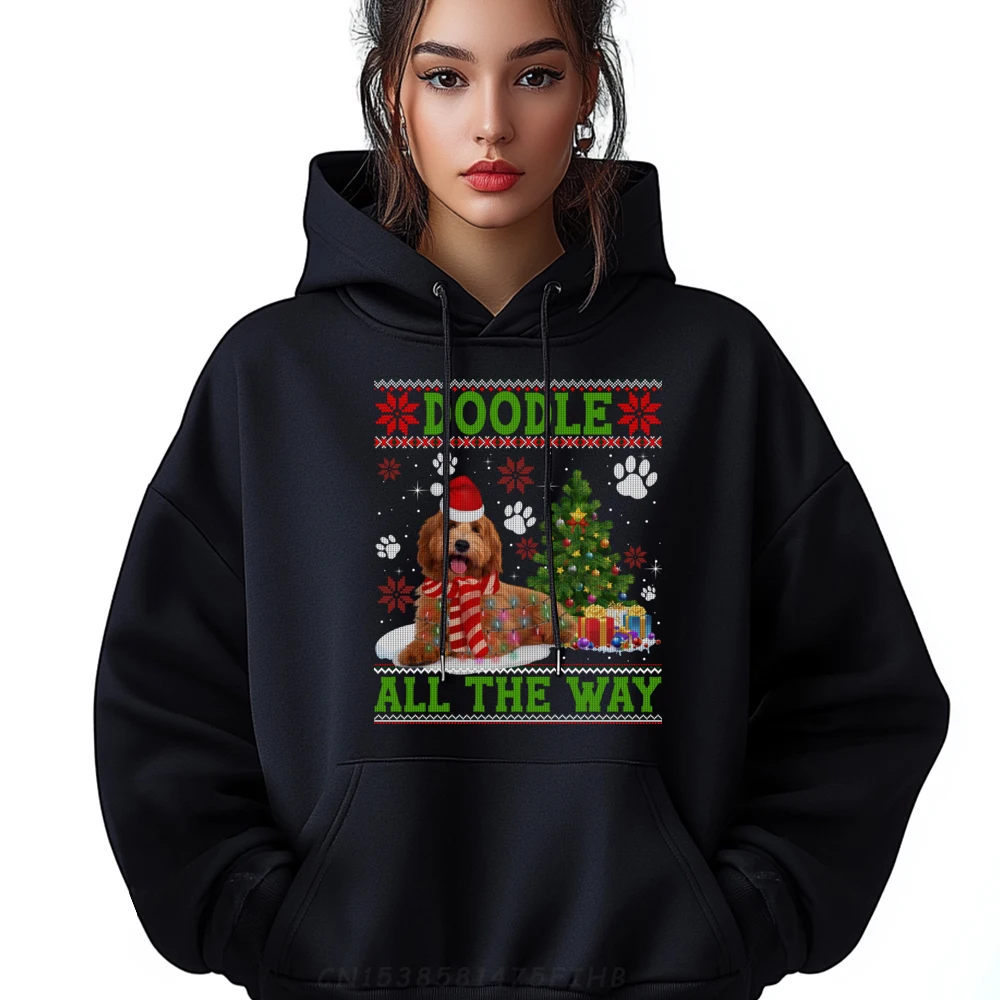 Doodle All The Way Labradoodle Santa Hat Christmas Ugly Camisas Basicas Hombre New In Tops & Tees