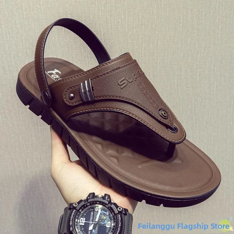 

Men's Summer Sandals Anti-slip Wear-resistant Beach Shoes Comfortable Slip-On Clogs Trendy Male Slippers Flexible Sole