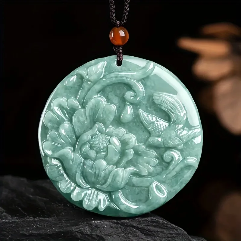 Natural Peony Magpie Pendant Necklace - Elegant, Stylish and Versatile Accessory for Casual or Formal Settings