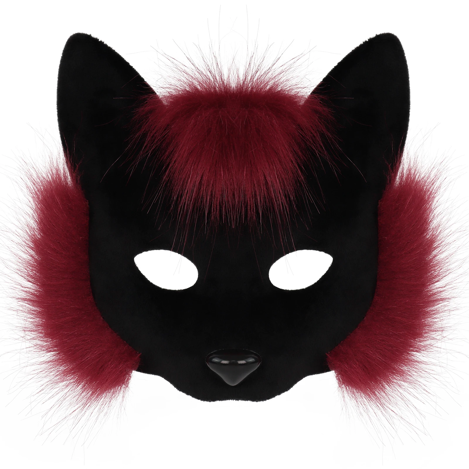 Trendy Animal Half Face Masks Fox Cat Mask Costumes Props for Halloween Cosplay Party