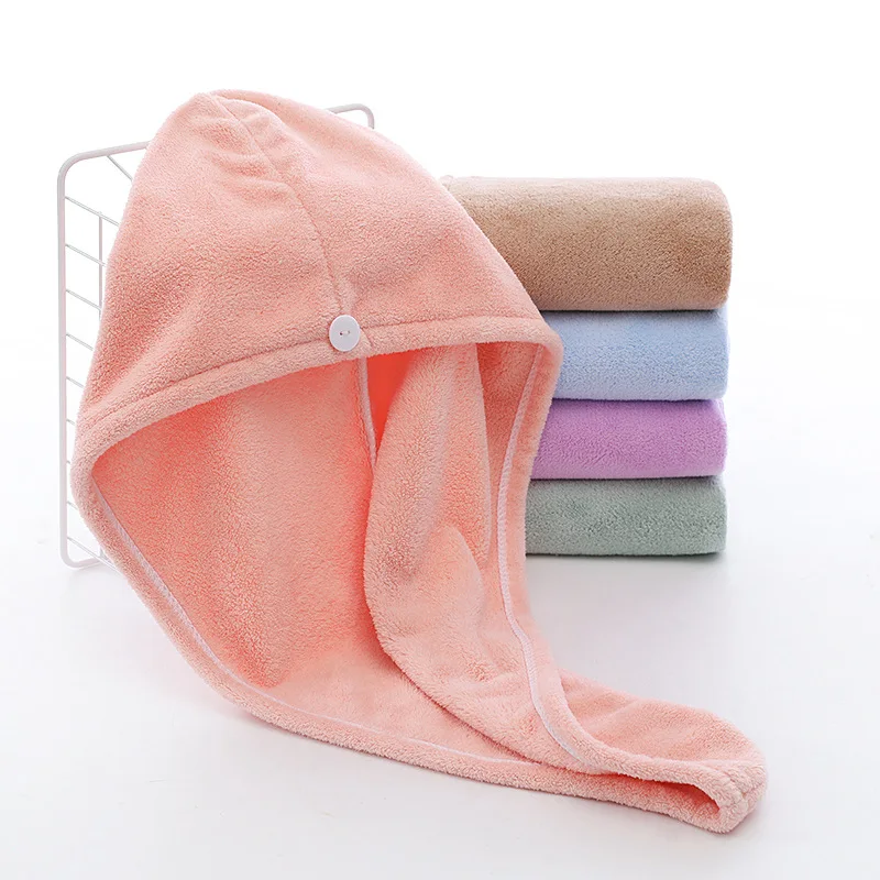 

Microfiber Hair Towel Wrap for Women Adult Bathroom Absorbent Quick-Drying Home Bath Thicker Shower Long Curly Dry Hair Cap