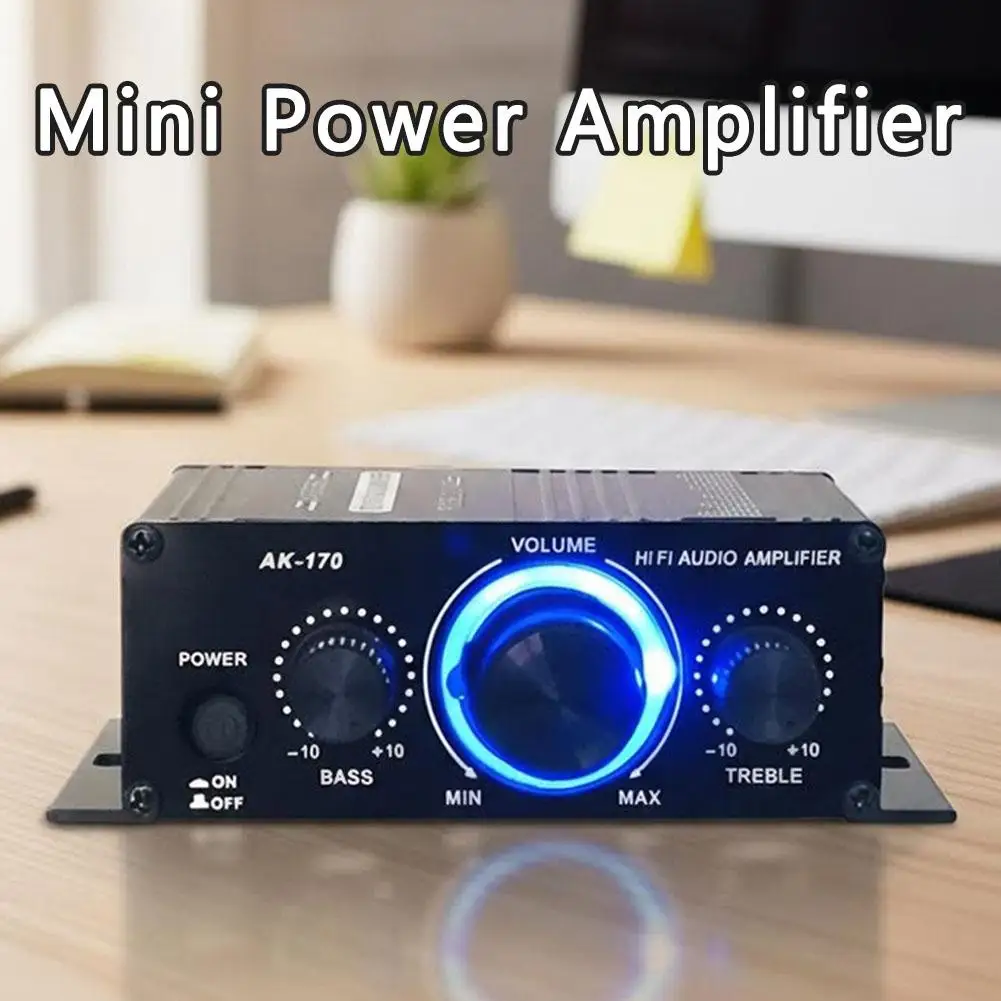 

Портативный аудиоусилитель 400 Вт, мини Hi-Fi стереоусилитель мощности с LED-дисплеем, регулировкой басов и высоких частот для автомобильных, домашних и настольных колонок