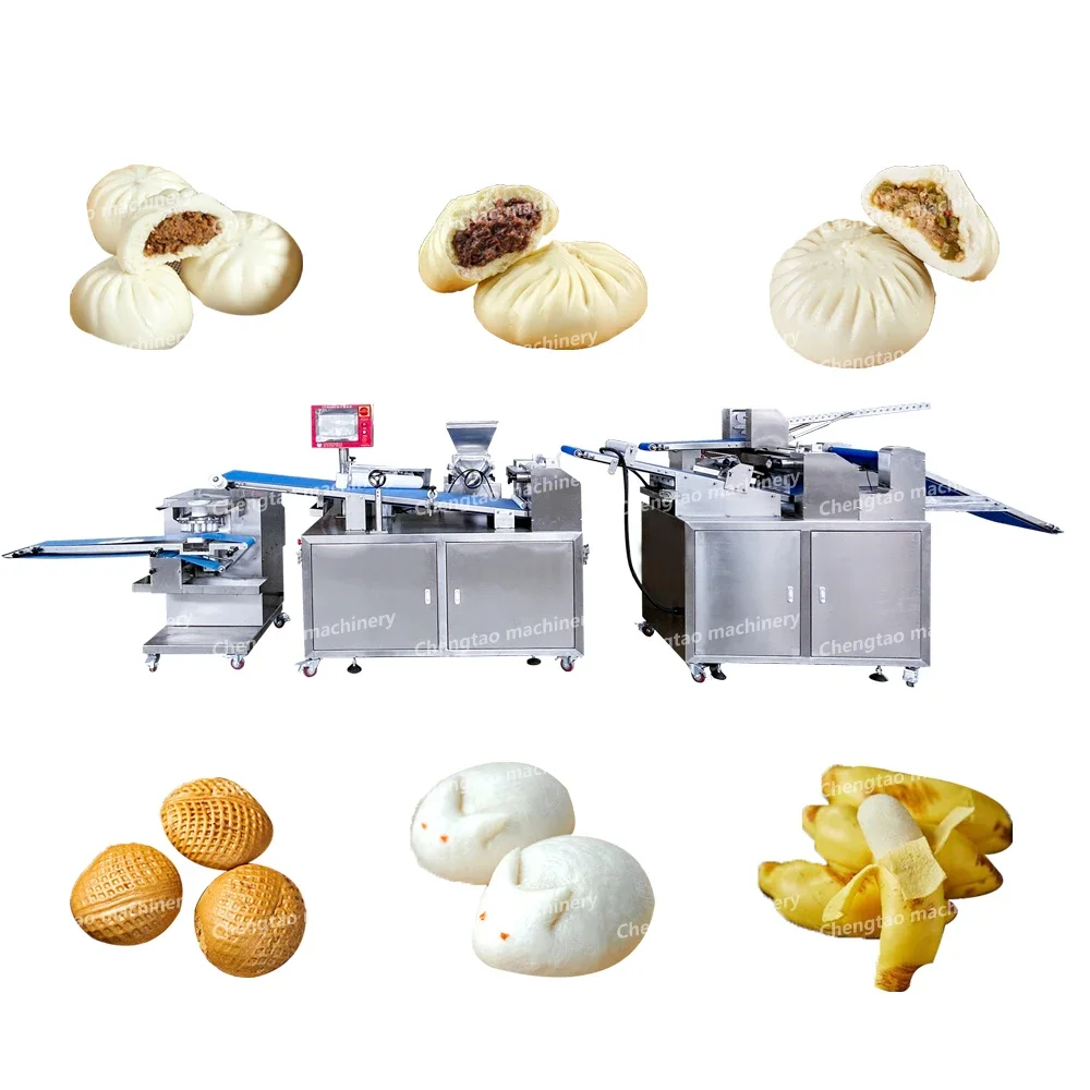 Fully Automatic Steam Bun Steamed Stuffed Baozi Making Machine For Baking Equipment Production Line