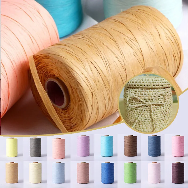 

280-300 м натуральная бумага, пряжа из рафии для ручного вязания, соломенные сандалии крючком, летние шапки, сумки с крючками «сделай сам», хлопковая трава, нить