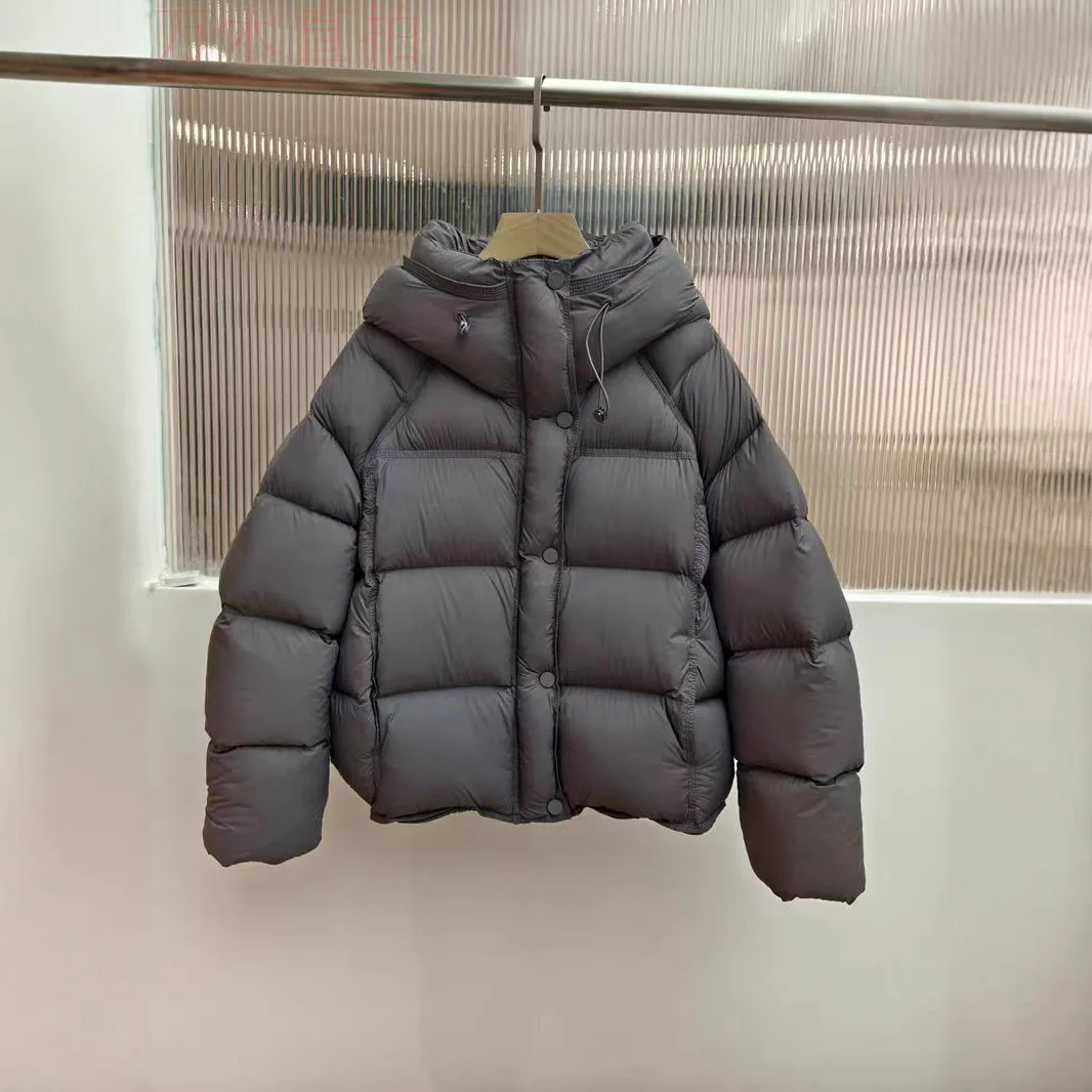 المرأة سميكة أوزة أسفل سترة منفوخة مقنعين الخبز نمط ملابس خارجية يشعر الدافئة سحابة رغوة تصميم قصير جديد 2025 نموذج #4