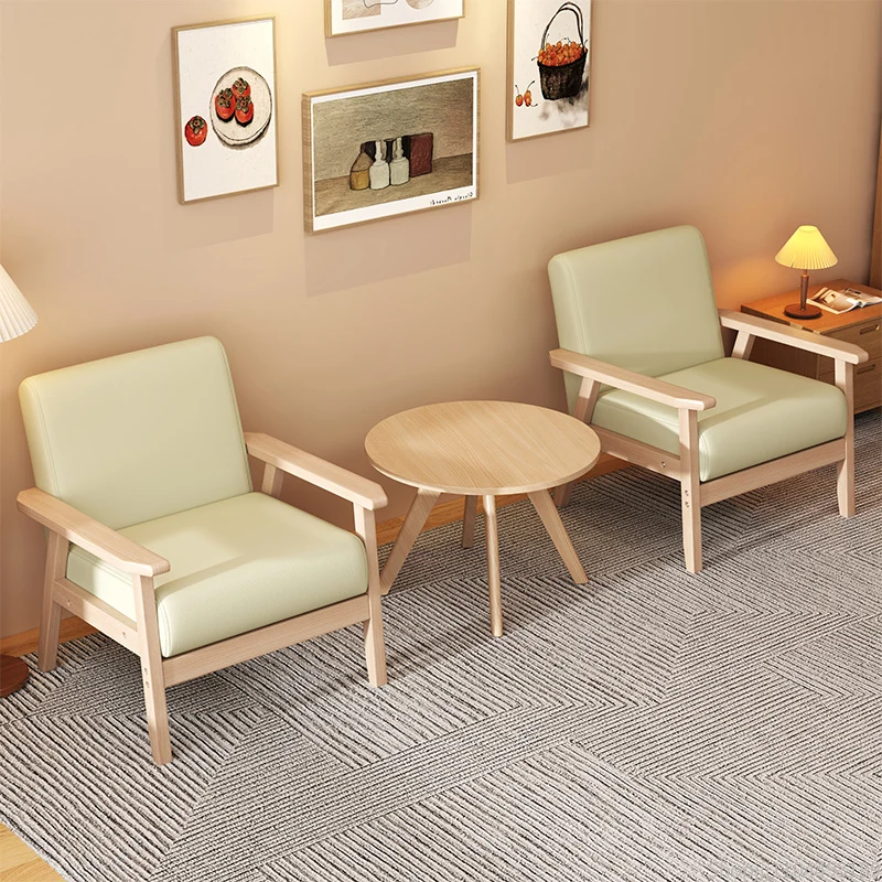 

【Wooden Throne】Single Armchair 2024 - Compact Living Room Sofa Chair for Balcony/Bedroom (Space-Saving Design)