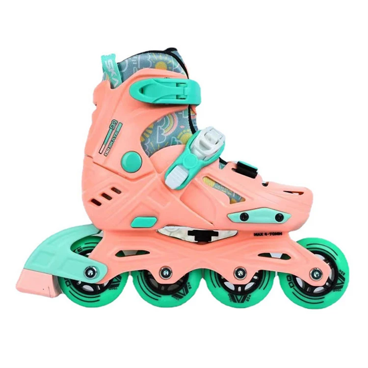 New Fashion Four Wheels Roller Skate Shoes Wholesale Green Skating Shoes for Children