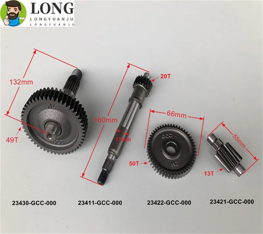 Motorcycle engine drive gear drive shaft  for Honda 100cc WH100 SCR100 GCC 100 SPACY100 SCR 100cc  Scooter Engine Spare Parts