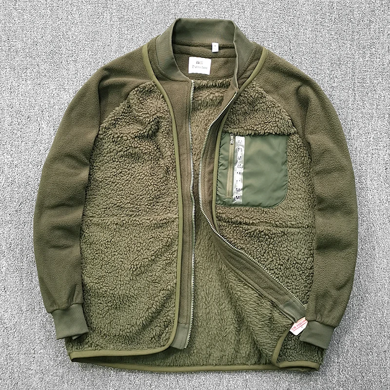 Chaqueta holgada de manga larga para hombre, abrigo de felpa grueso y cálido, forro polar esponjoso de retales, Otoño e Invierno