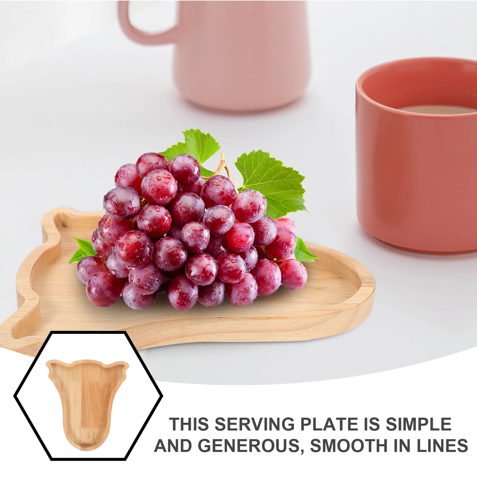 

Flower Shape Wooden Tray For Food Serving Dessert Snack Cake Display Kitchen Fruit Plate Small Multi-Function Serving Platter