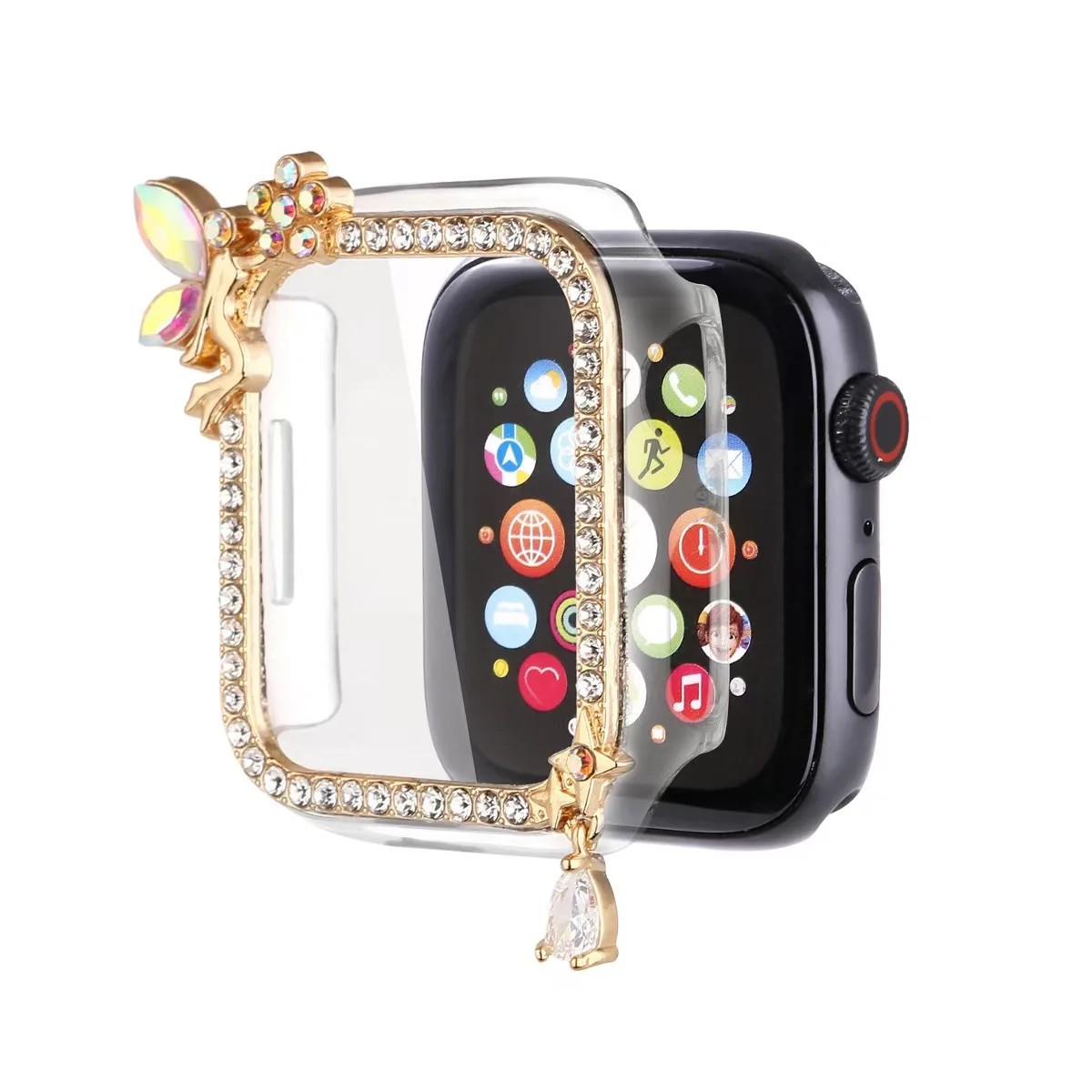 Luxe Diamond Case Voor Apple Horloge 41 MM 45 MM Bumper Protector Voor IWatch Series9 8 7 SE Beschermhoes vervanging Accessorie