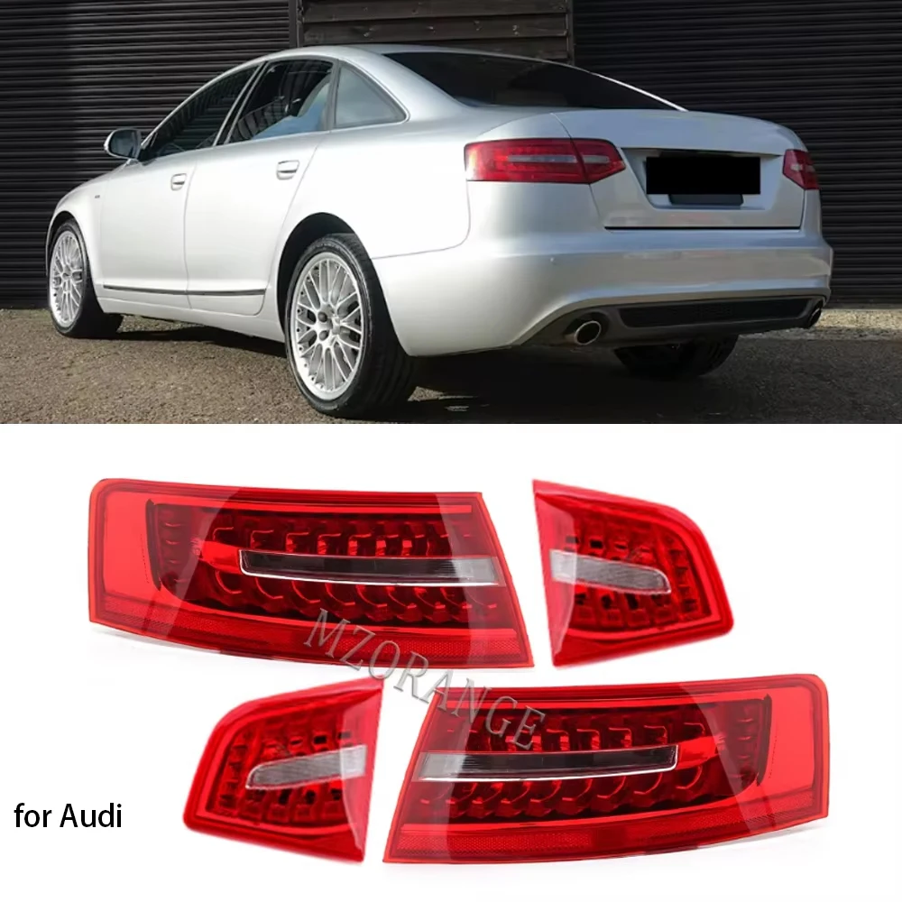 مصباح ليد خلفي لأودي A6 C6 S6 كواترو RS6 صالون سيدان 2009 2010 2011 أضواء خلفية مع توقف مصباح مكبح بدوره مصباح إشارة #1