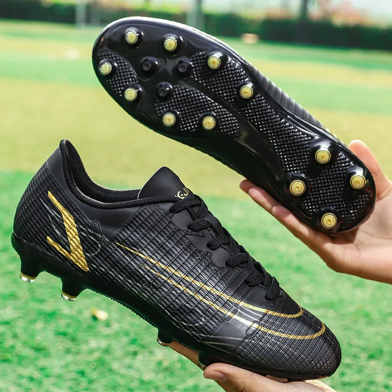 

High quality soccer shoes turf football boots TF FG training cleats men's professional Non-Slip Long Spike Football Boots