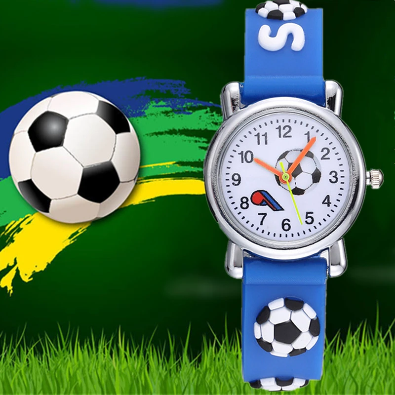 Cute Football Cartoon Kids Watches Soccer Children\'s Quartz Watch Soft Silicone Watchband Creative Boys Girls Watch Gift Clock