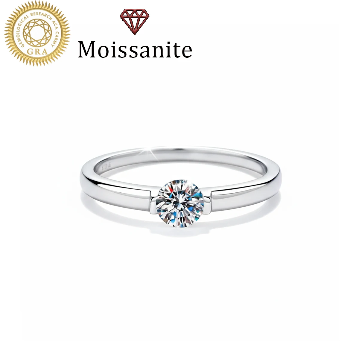 

1 Piece Women's Wedding Ring, Single Diamond Ring for Women, 1.8g S925 Sterling Silver, 0.5 Carat Moissanite, Bohemian Court Style, Engagement, Proposal, Wedding Anniversary, Valentine's Day Gift, Comes with Moissanite Certificate and Exquisite Gift Box P