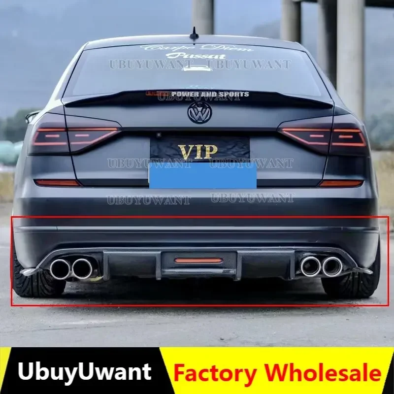 For Volkswagen Passat B7 2017-2018 ABS Black Rear Bumper Lip Trunk Spoiler Rear Diffuser Protector Car Styling
