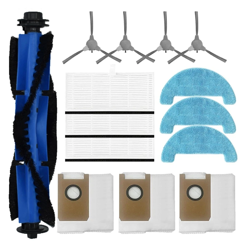 

WCS-Replacement For Loorow AT800 Accessories 3-In-1 Robot Vacuum Main Brush Side Brush Filter Mop Pad Dust Bag