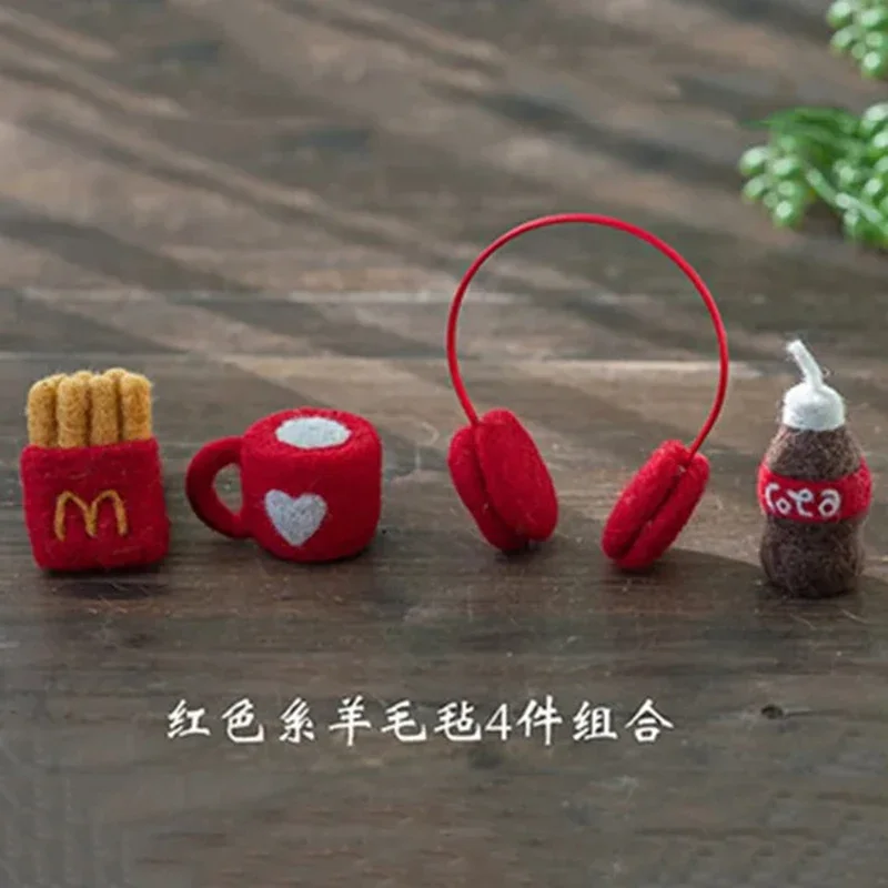 Photography Props Baby Wool Felt Palette French Fries Earphones Biscuits Love Cup Photography Creative Shooting Accessories