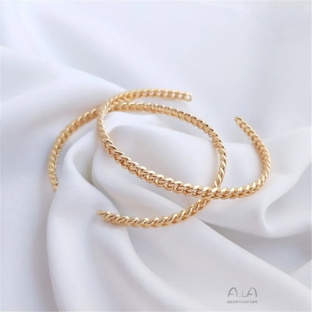 

14K Gold-plated Copper Plated Gold Chain Bracelet Fashion Simple Luxury Diy Open Bracelet Ring B730