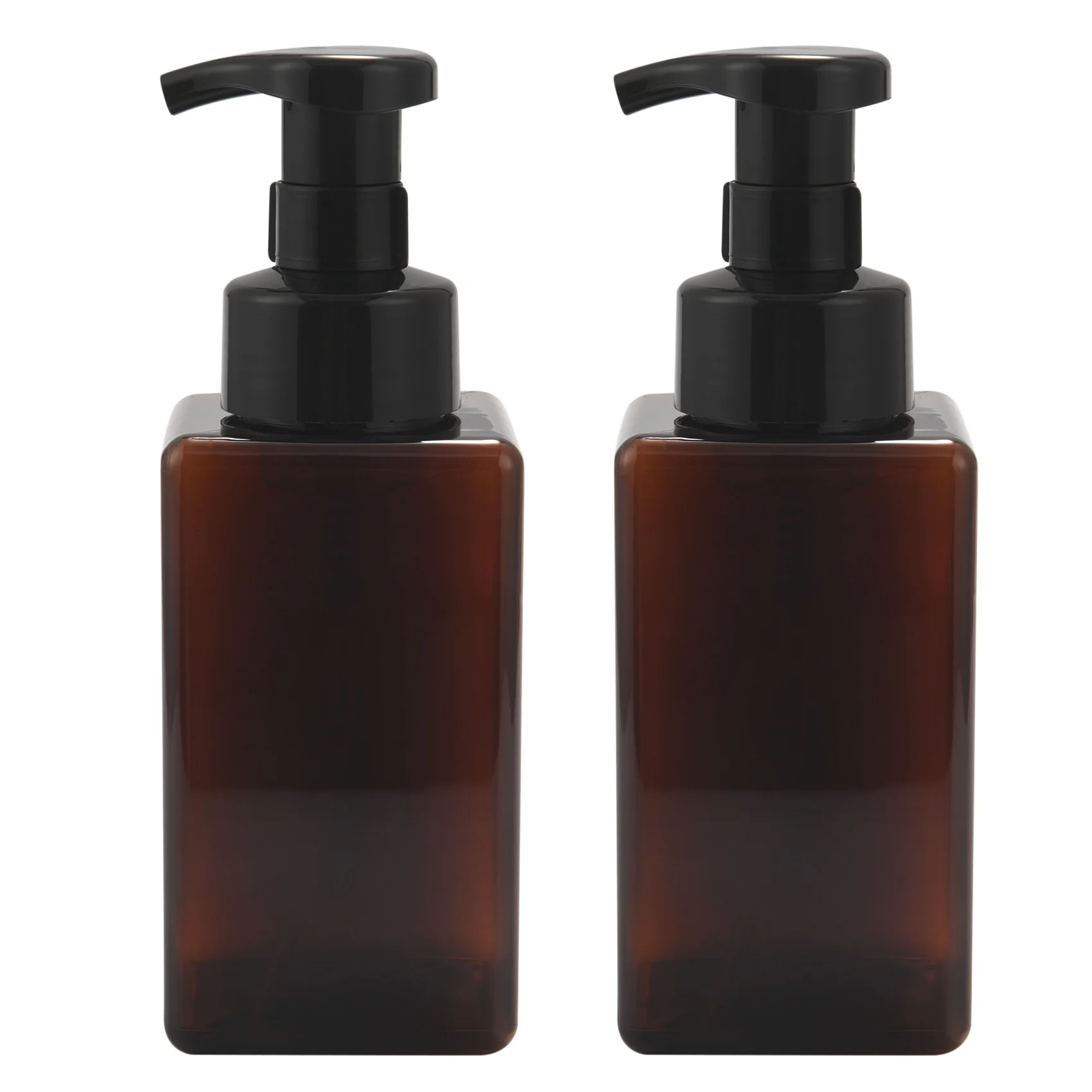 A53I 2 Pack Foaming Soap Dispenser 15Oz Refillable Foam Liquid Hand Soap Empty Plastic Pump Bottle Container - Brown 450Ml