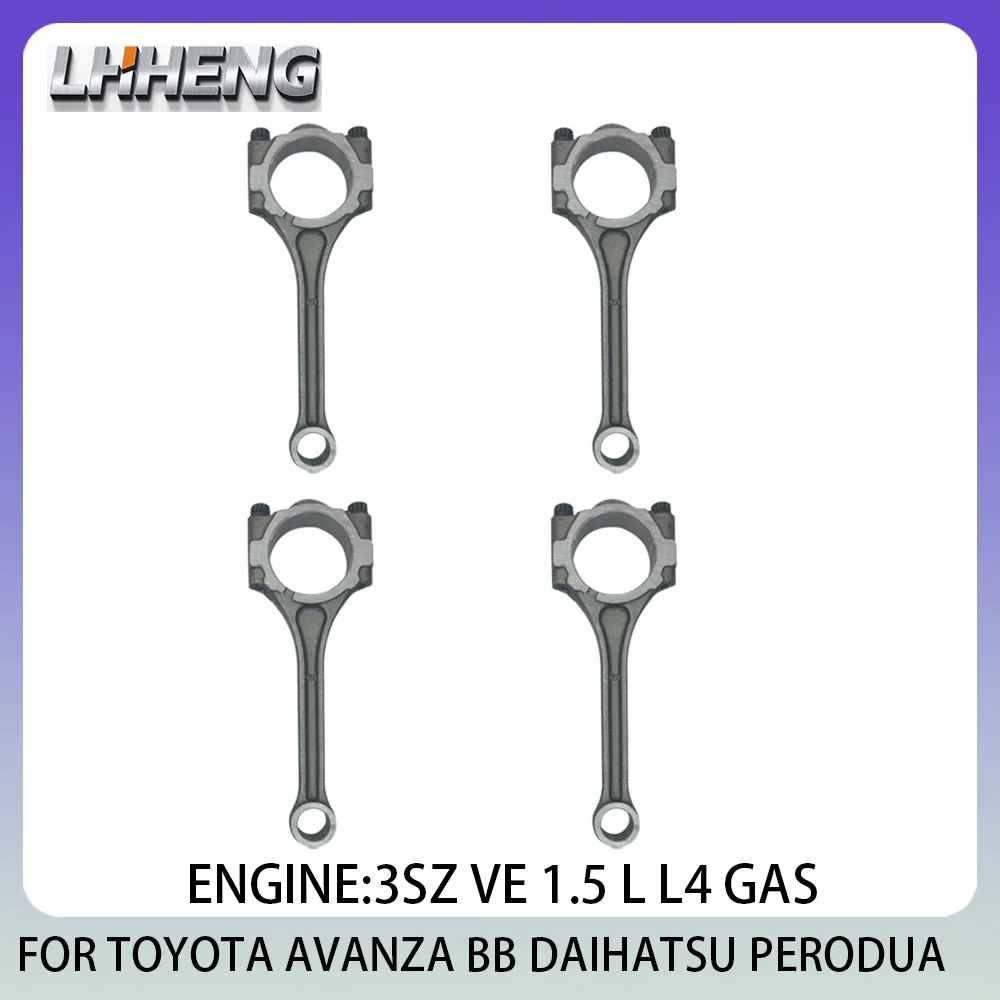 

4PCS Connecting Con Rod New Set Fit For 1.5L TOYOTA AVANZA BB DAIHATSU PERODUA 13201-B1021 3SZ FAW VE 1.5 L T L4 GAS 2003-2017