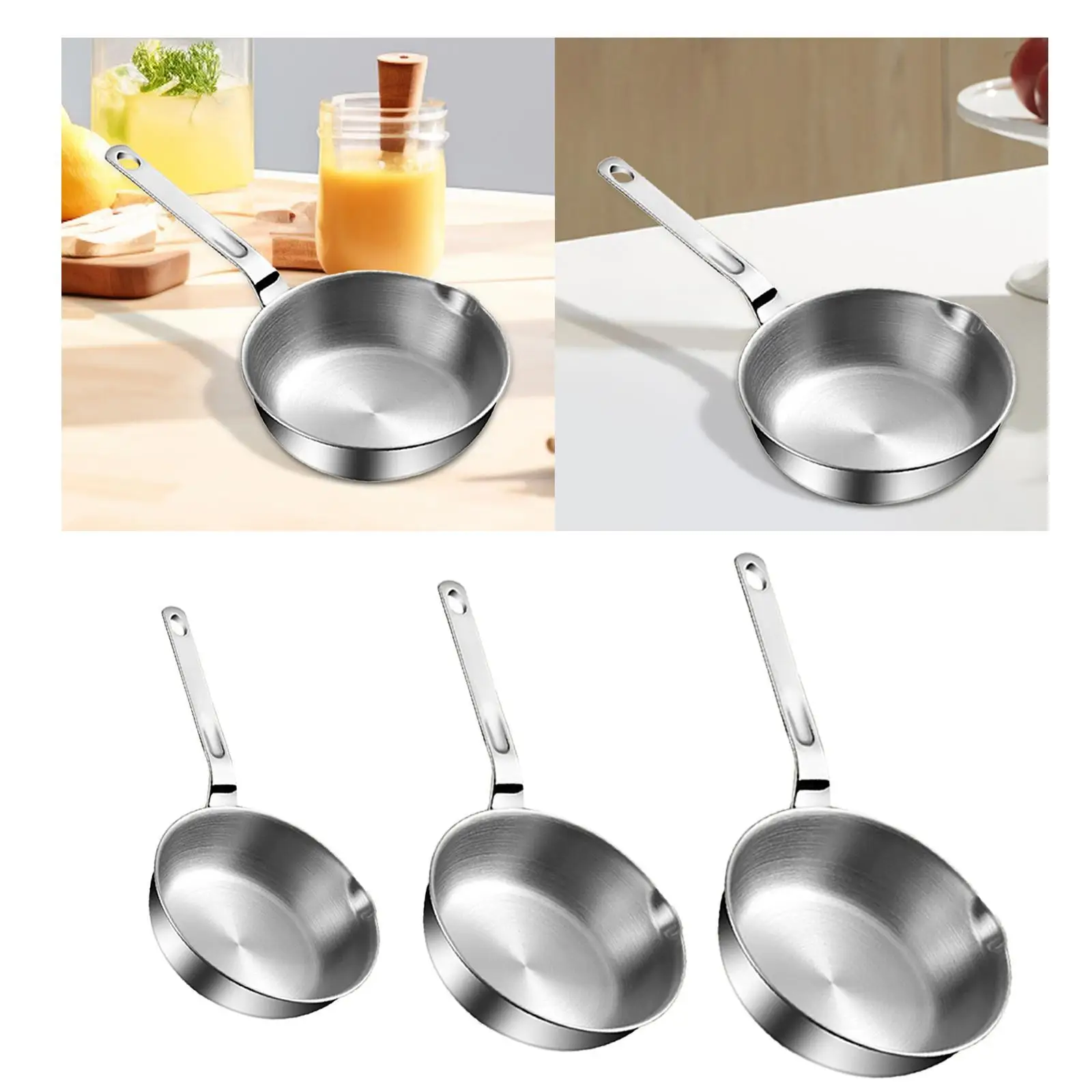 Stainless Steel Frying Pan Steak Grilling Pan for Kitchen Induction Cooker