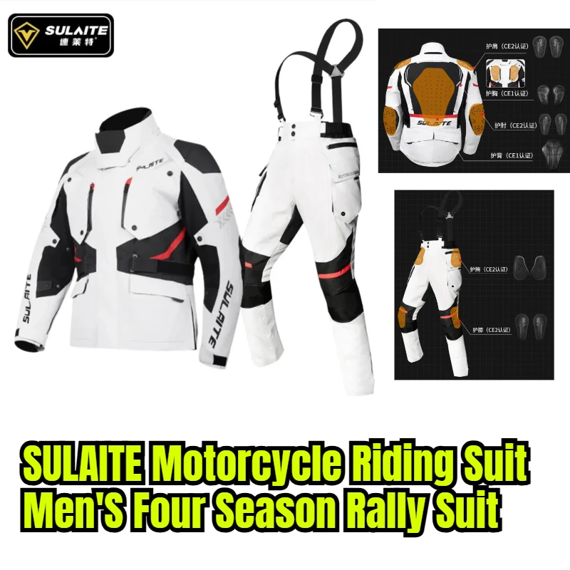

S-4XL Off-Road Riding Equipment SULAITE Motorcycle Riding Suit Men'S Four Season Rally Suit Men Anti Fall Warm Motorcycle Suit