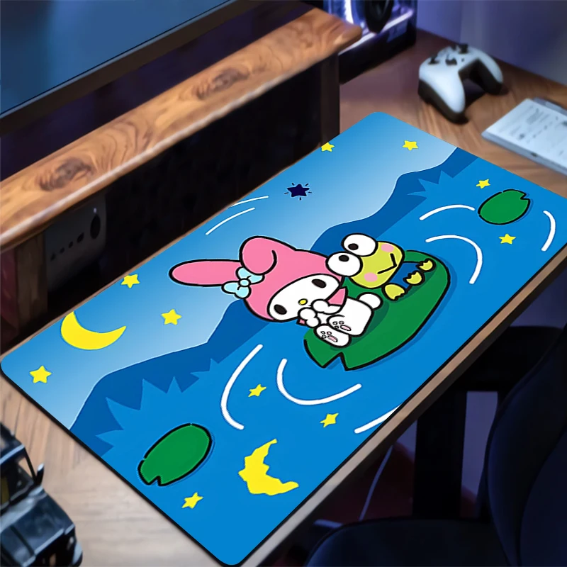 لوحة الماوس My Melody Gamer Desk Mat PC Computer Edge White مثير Anime Mousepad لوحة المفاتيح ملحقات ألعاب الكمبيوتر المحمول Mausepad