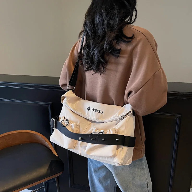 

Korean Nylon Cloth Women Shoulder Crossbody Bag Female Tote Bag High Quality Large Fashion Designer Luxury Ladies New Handbags