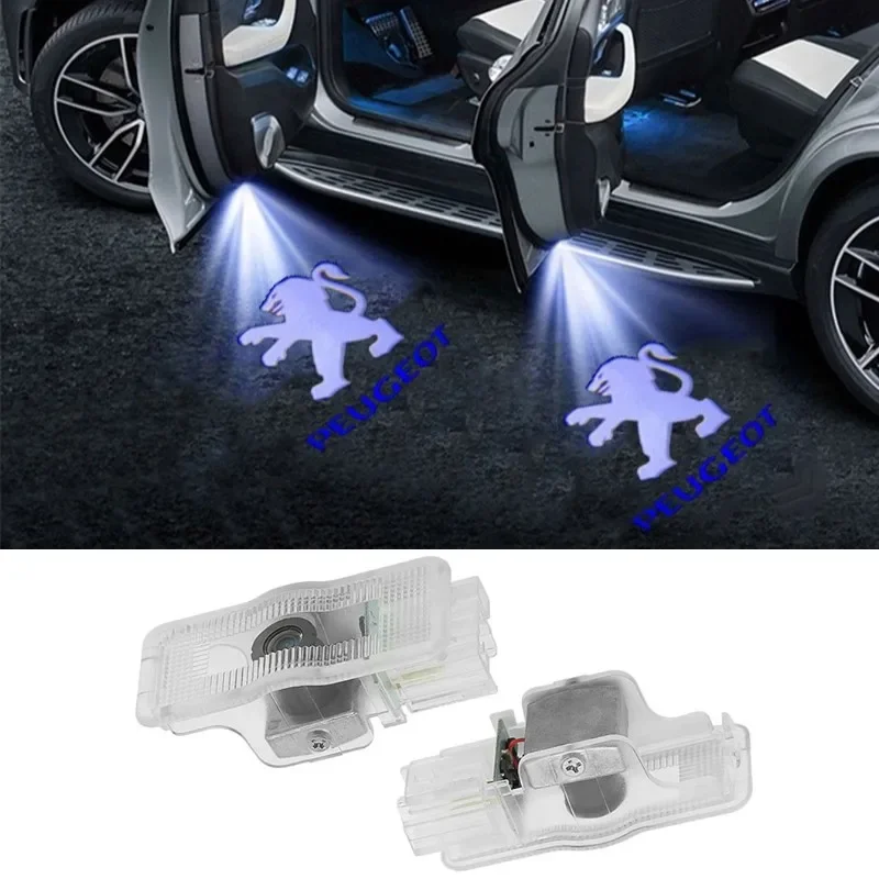

2PCS Led Car Door Welcome Light Projector Shadow Lamp for Peugeot 408 2011-2016 508 2010-2016 RCZ 2011-2014 Auto Accessories