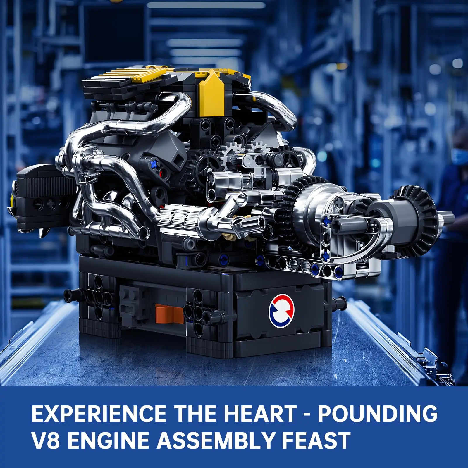 Kit de construção de motor MK 10207 V12 e V8 com modelo STEM de trabalho de motor para adultos e adolescentes 14 +, kit de engenharia mecânica DIY (761 peças