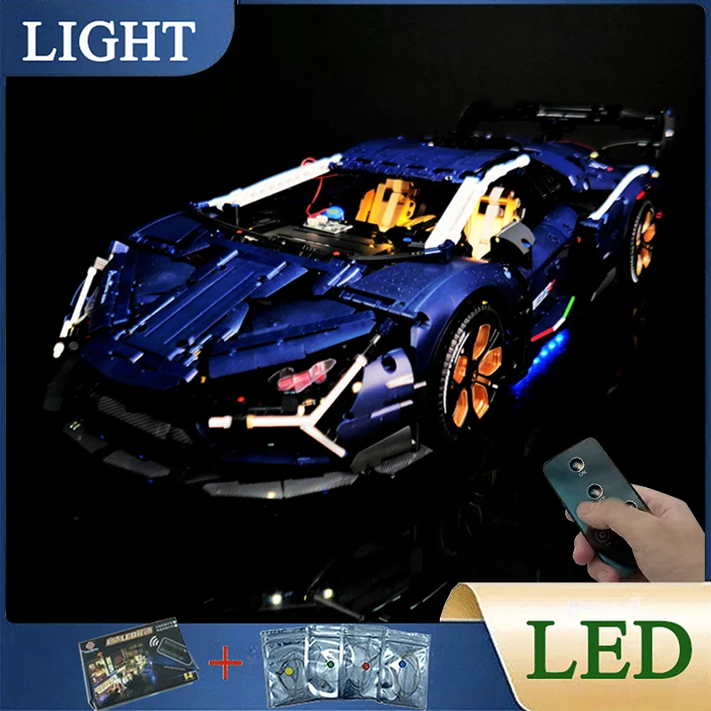 RC DIY LED Light Kit For LEGO GULY 10624 Sky Blue Sports Car Building Block Set ( Only LED Light,Without Blocks Model)